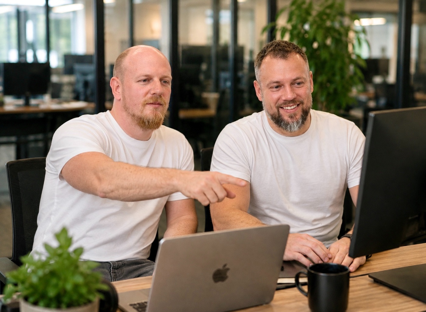 Founders Artem and Maxim Varganich presenting total care website subscription service